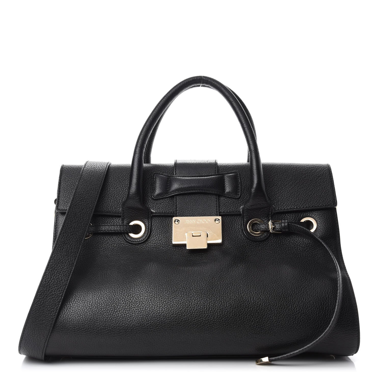 Jimmy Choo Calfskin Large Rosalie Satchel Black 1 of 21