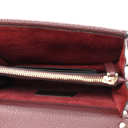 Valentino Garavani Pebbled Calfskin Rockstud Wallet on Chain Rubin 5 of 12