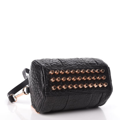 Alexander Wang Pebbled Lambskin Mini Rockie Black Rose Gold Hardware 4 of 10