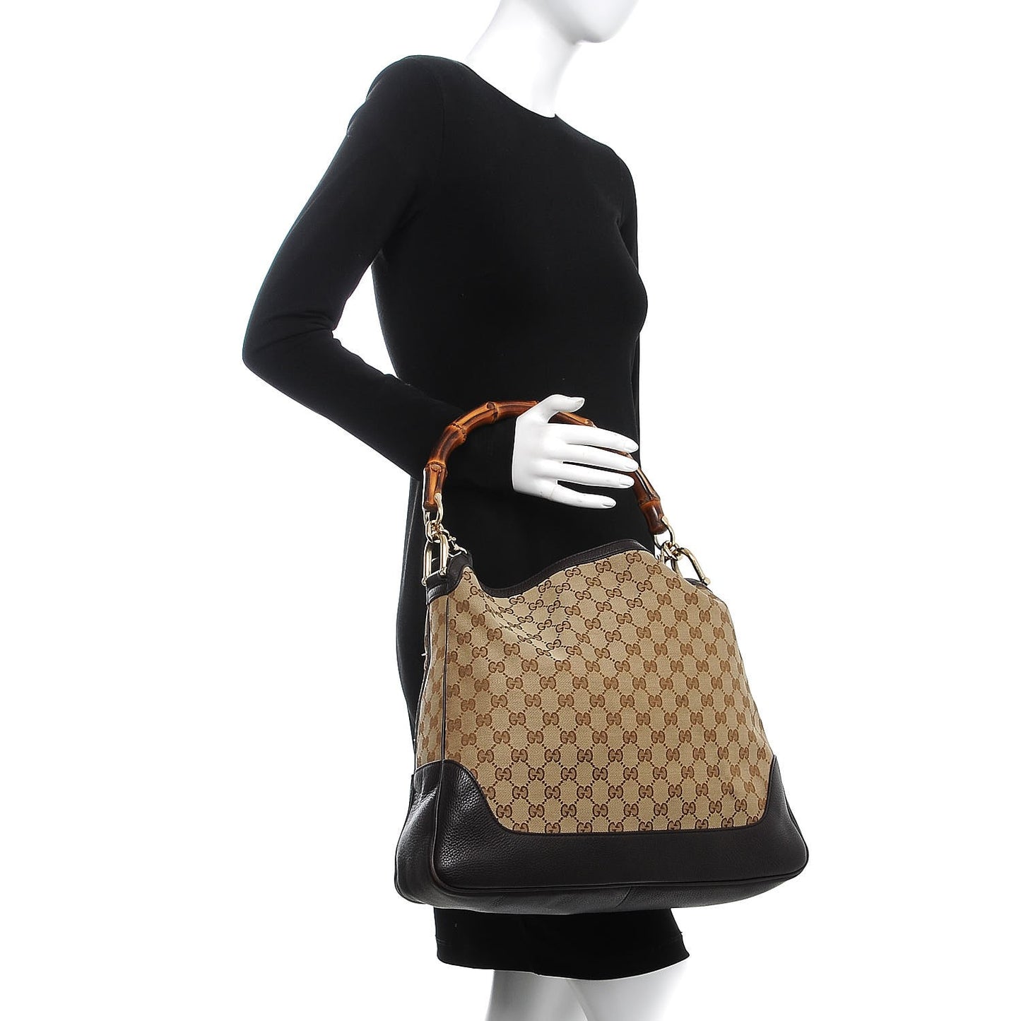 Monogram Medium Diana Bamboo Shoulder Bag Dark Brown