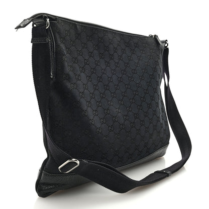 Gucci Nylon Monogram Medium Flat Messenger Bag Black 3 of 8