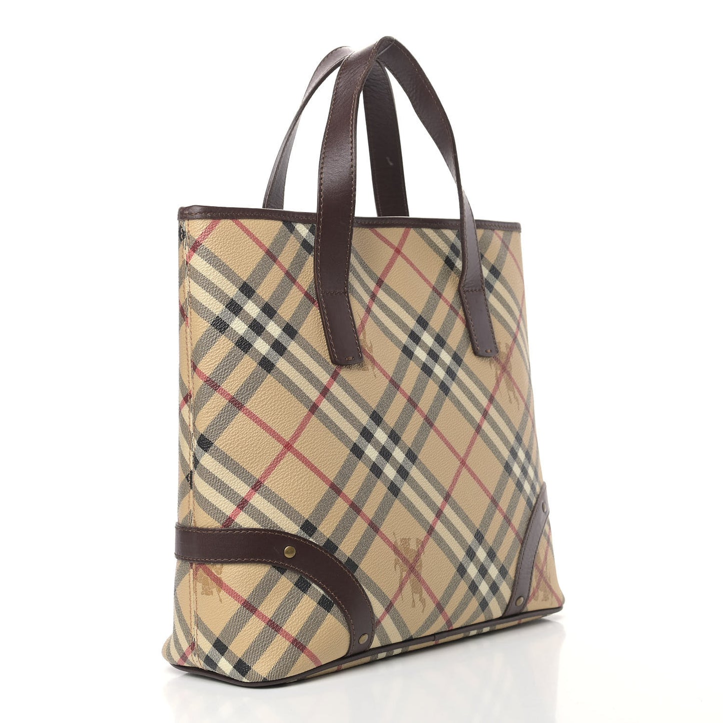 Haymarket Check Studded Tote Chocolate