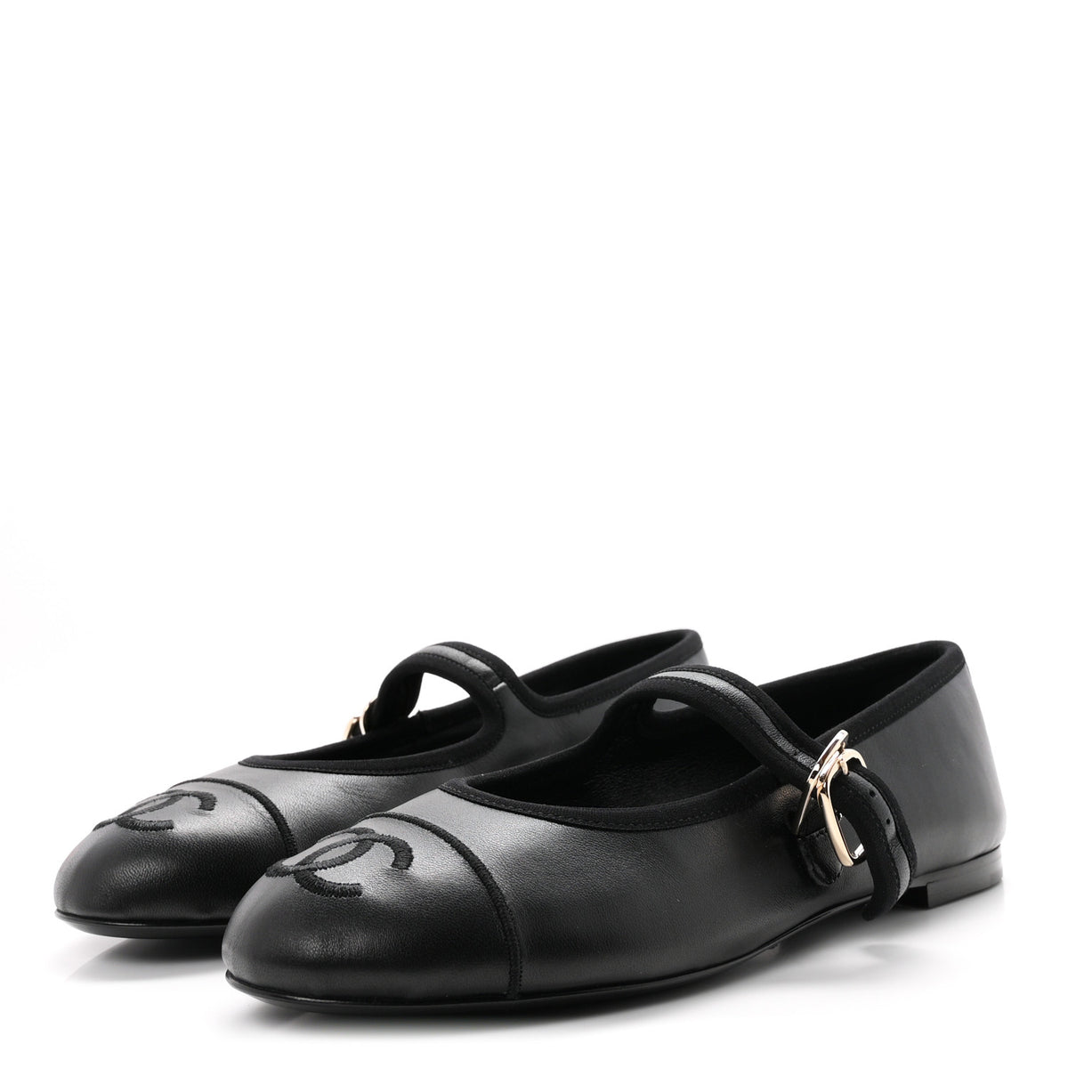 Lambskin Mary Jane Flats 35.5 Black