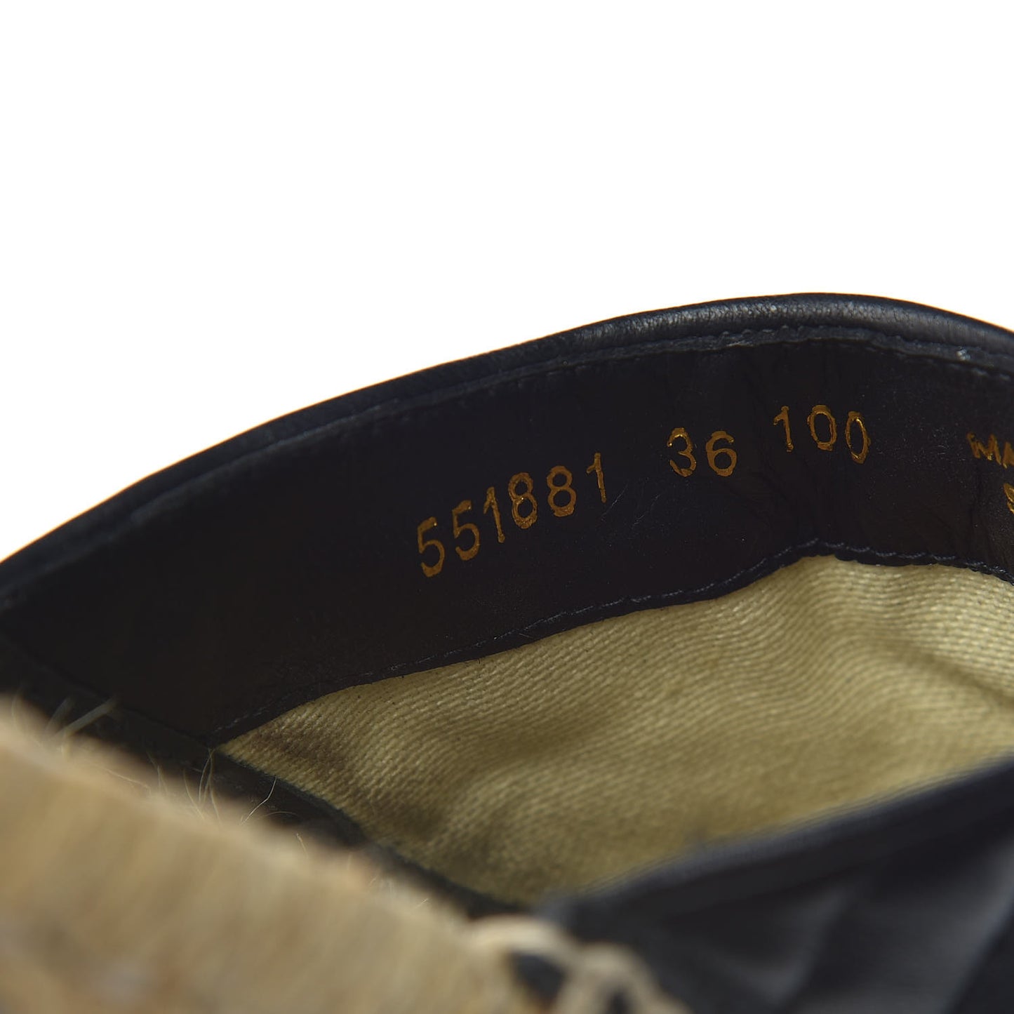 Nappa Matelasse GG Marmont Espadrille Slippers 36 Black