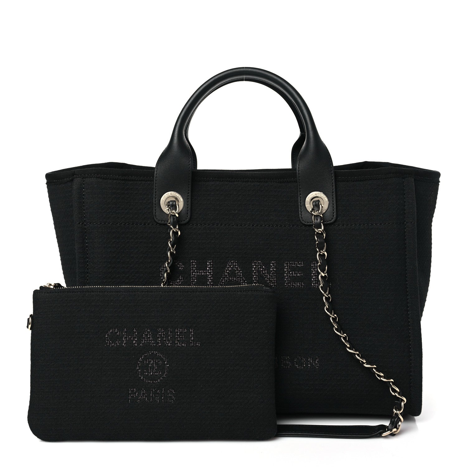 Chanel Mixed Fibers Small Deauville Tote Black 3 of 12