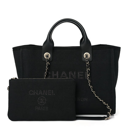 Chanel Mixed Fibers Small Deauville Tote Black 3 of 12