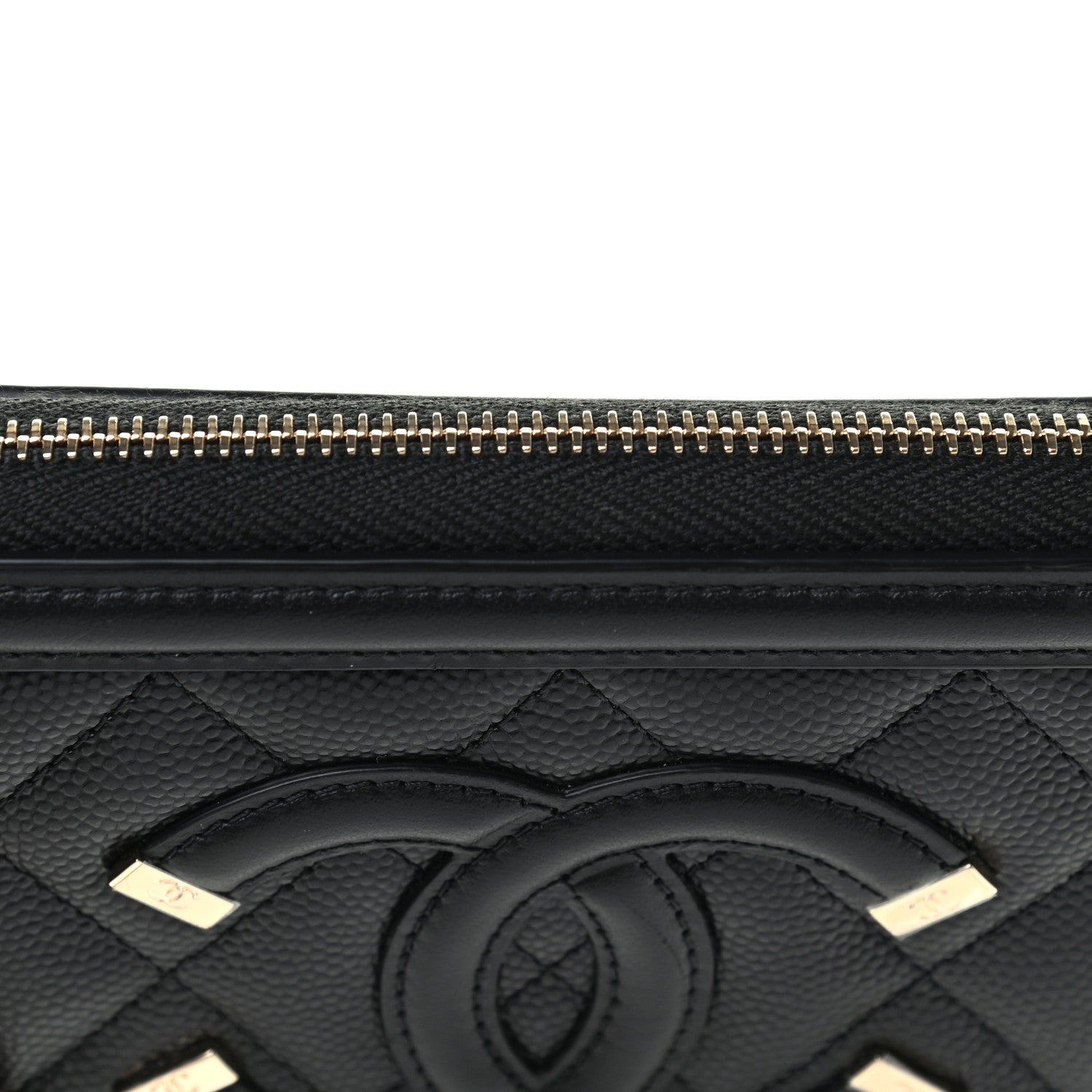 Chanel Caviar Quilted Medium Filigree Zip Around Wallet Black 9 of 9