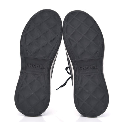 Chanel Velvet Calfskin Mixed Fibers CC Sneakers 36.5 Black 5 of 8