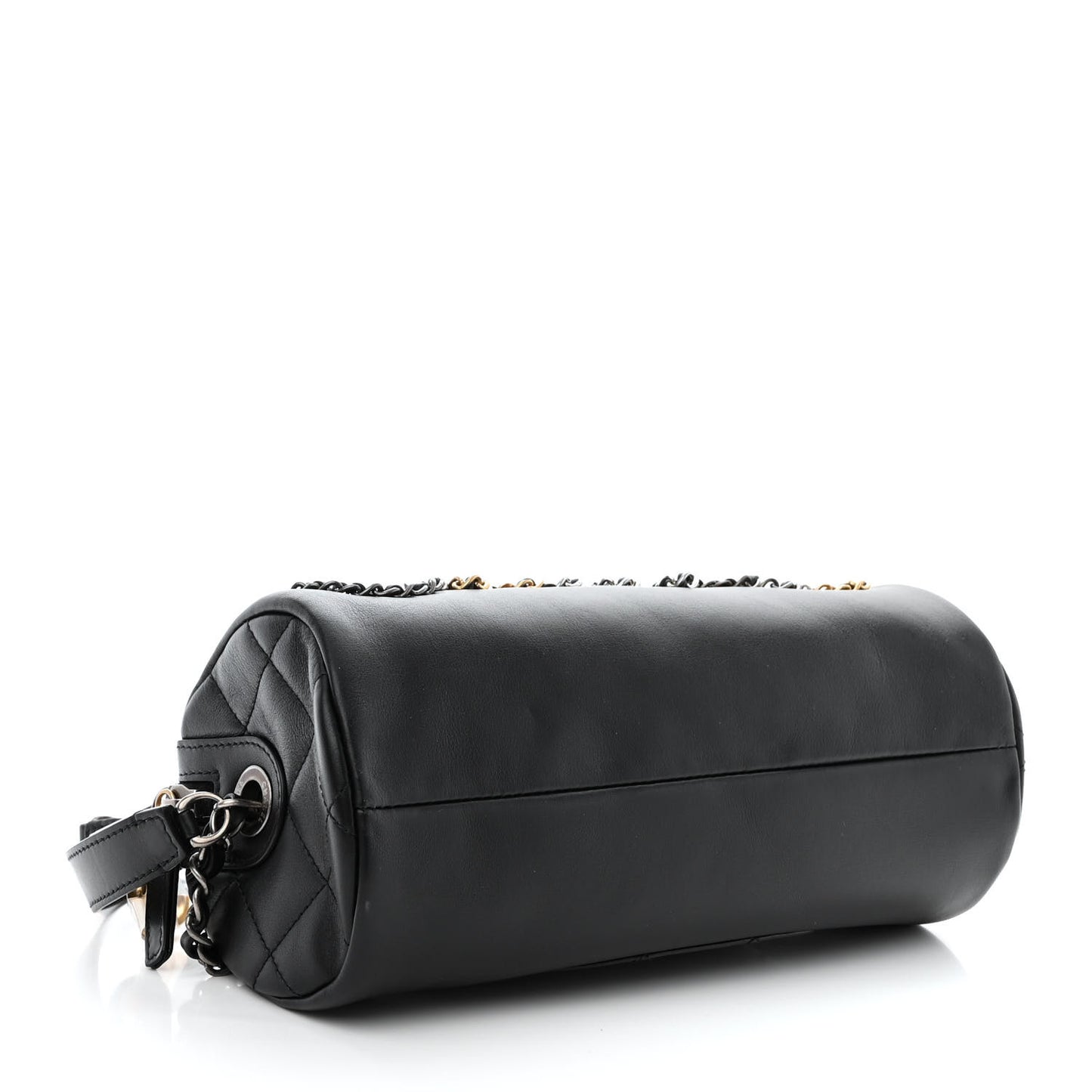 Calfskin Chain 20s Signature Bowling Bag Black
