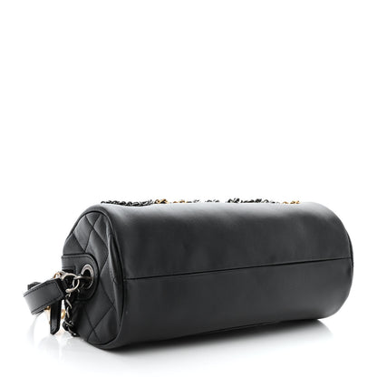 Chanel Calfskin Chain 20s Signature Bowling Bag Black 4 of 10