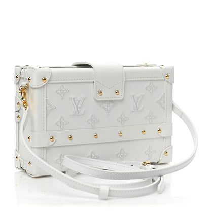 Louis Vuitton Calfskin Monogram Embroidered Petite Malle White 3 of 7
