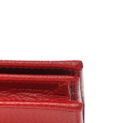 Gucci Pebbled Calfskin GG Marmont Card Case Hibiscus Red 8 of 10