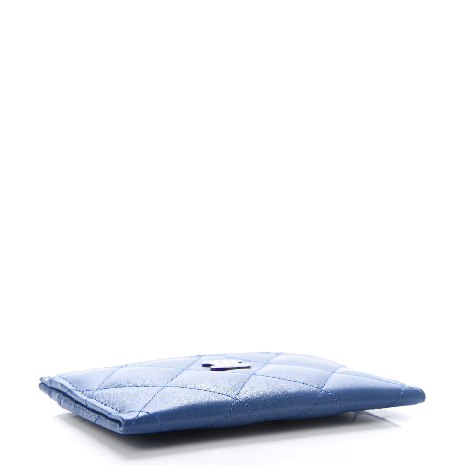 Chanel Lambskin Quilted Card Holder Blue Pink 4 of 10