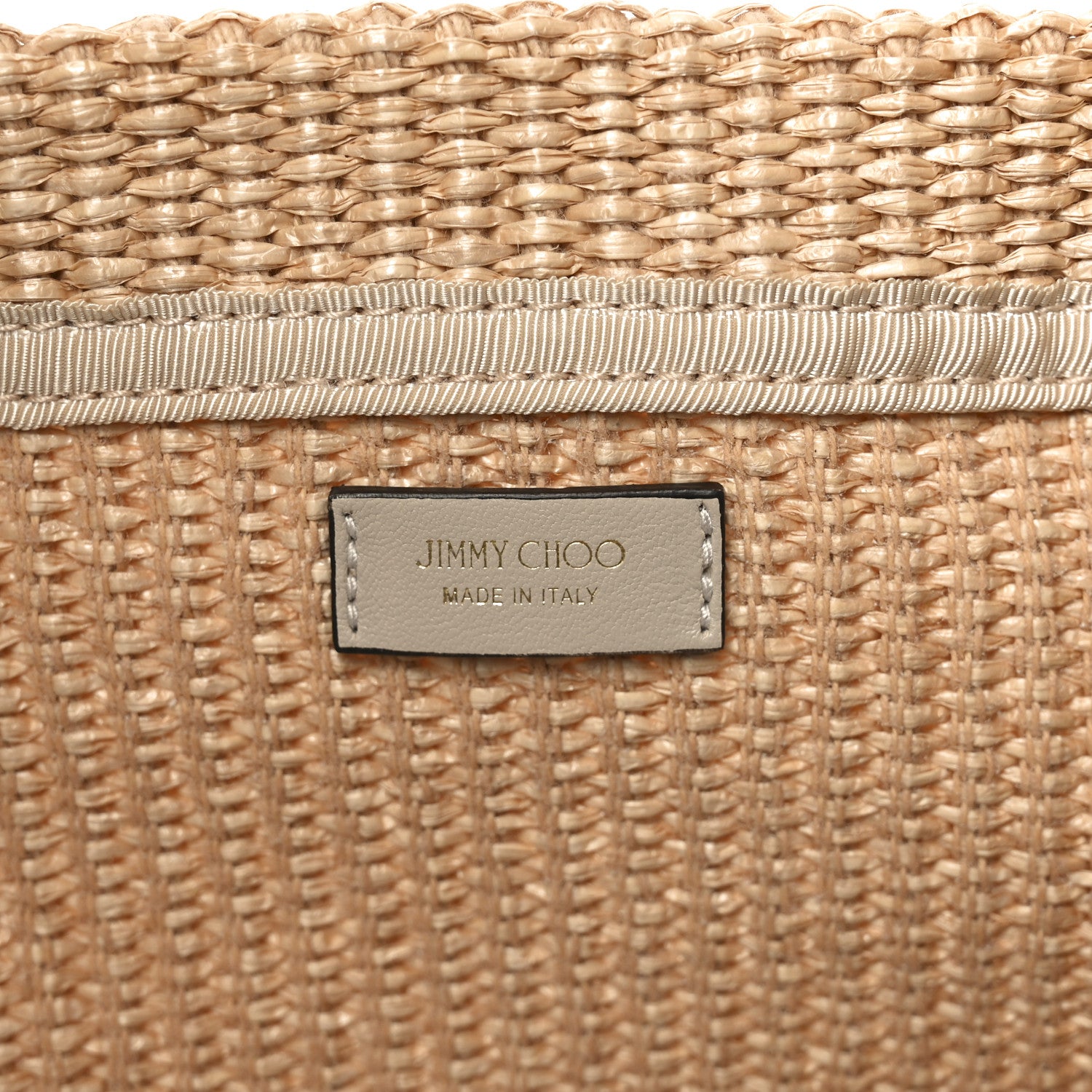 Jimmy Choo Raffia Embroidered East West Beach Tote Natural Latte 6 of 9