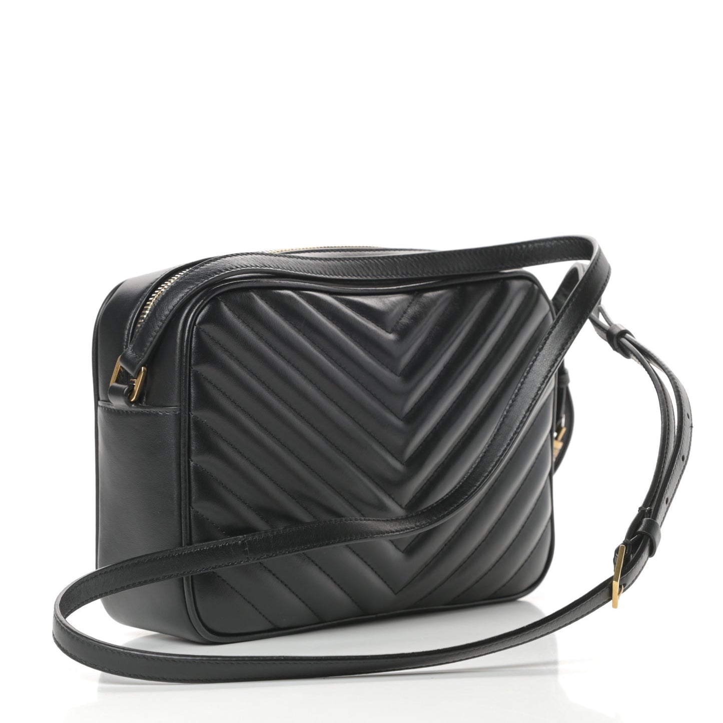Calfskin Matelasse Monogram Lou Camera Bag Black