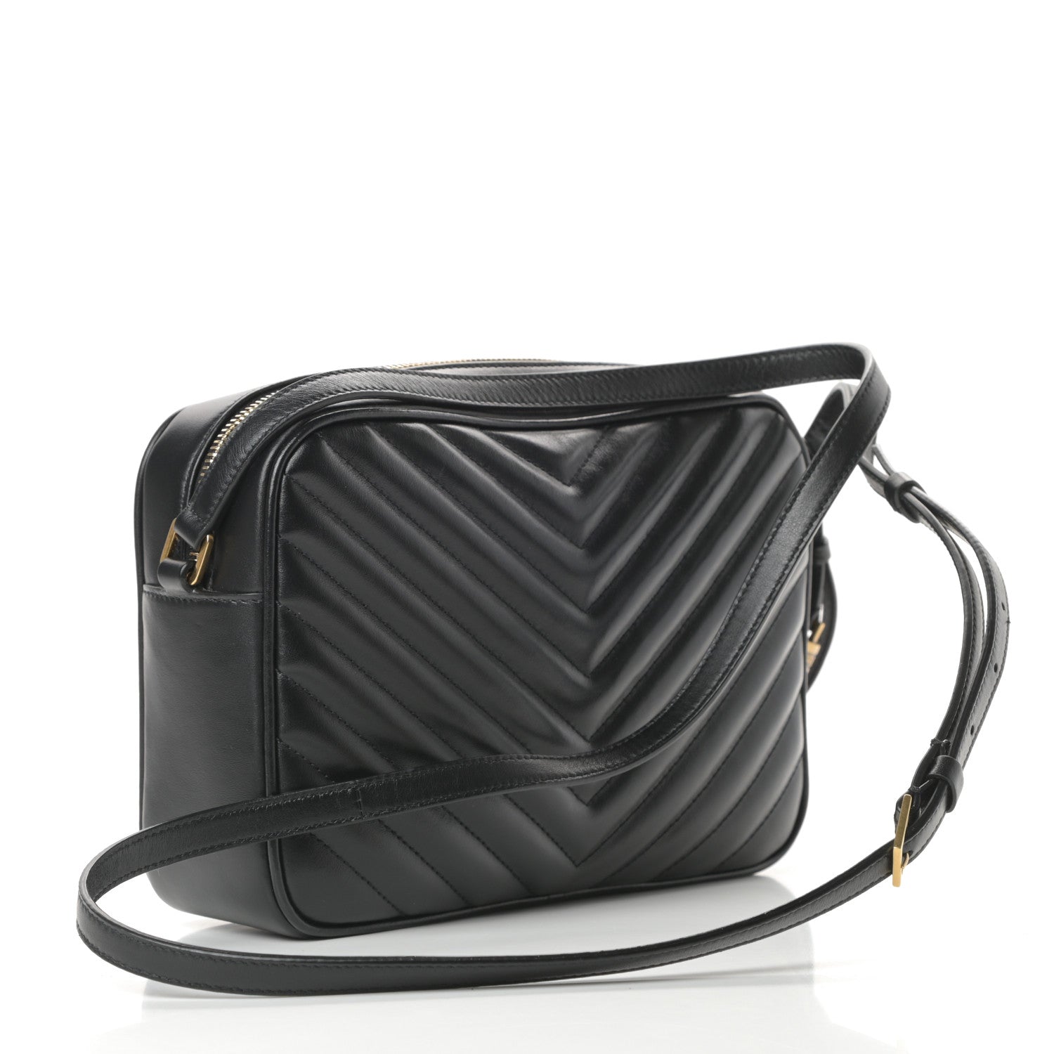 Saint Laurent Calfskin Matelasse Monogram Lou Camera Bag Black 2 of 9