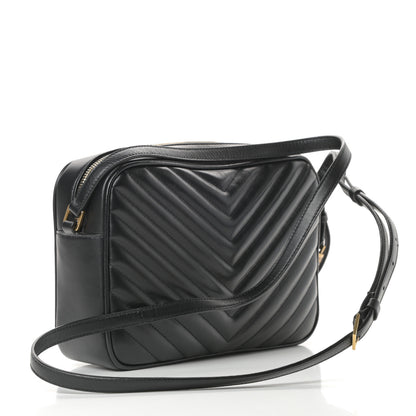 Saint Laurent Calfskin Matelasse Monogram Lou Camera Bag Black 2 of 9