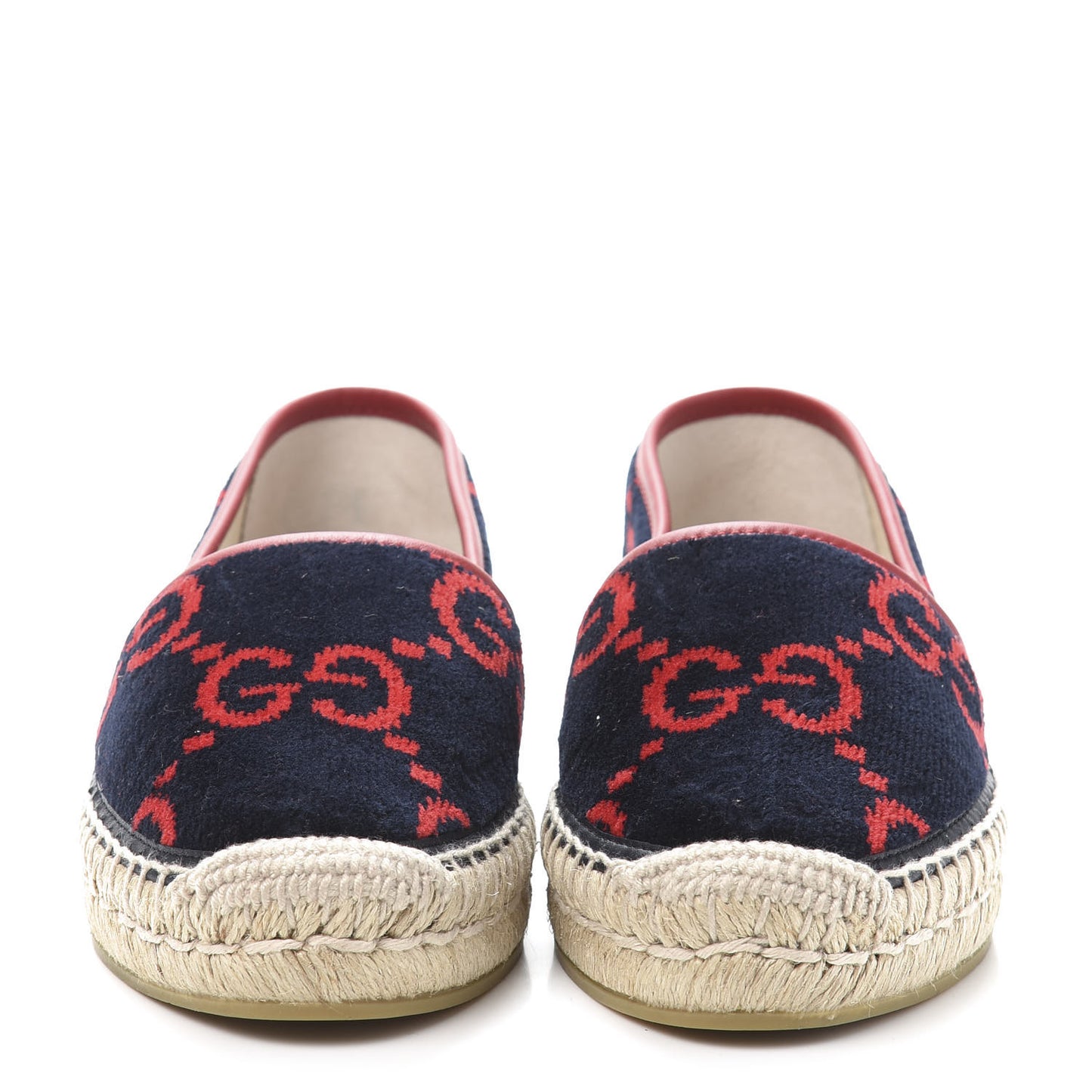 Terry Cloth GG Monogram Espadrilles 36 Blue Red