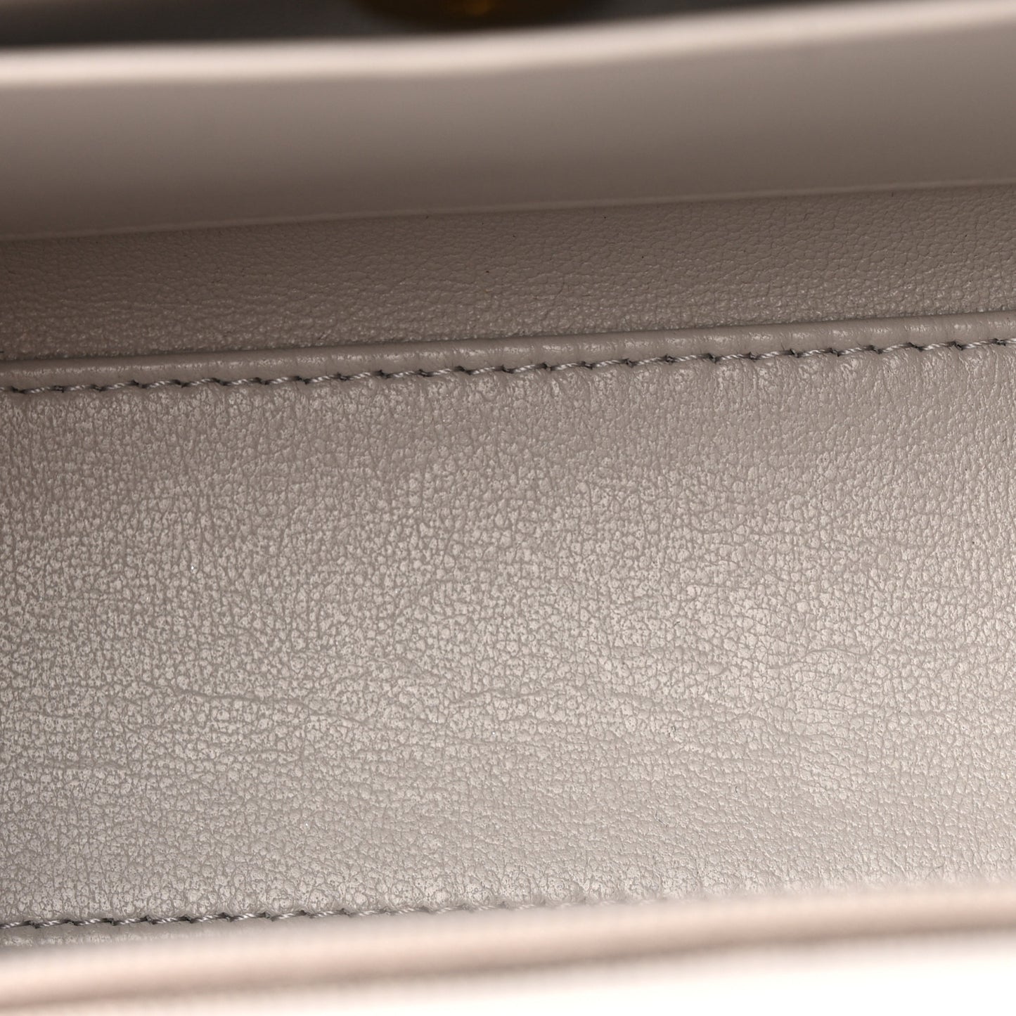 Shiny Aged Calfskin Quilted Nano Kelly Shopper Light Grey
