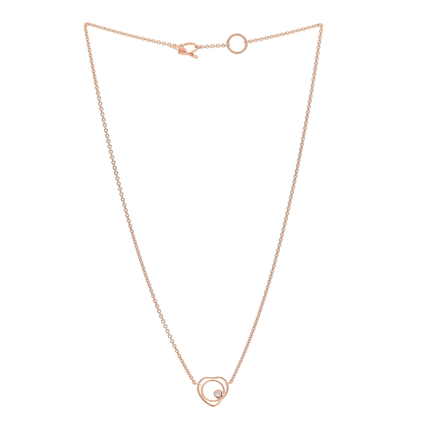 18K Rose Gold Diamond TPM Vertige Coeur Necklace ST