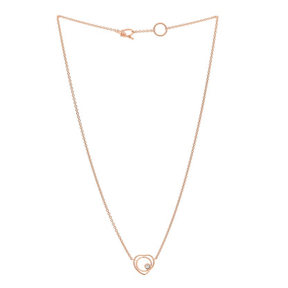 Hermes 18K Rose Gold Diamond TPM Vertige Coeur Necklace ST 3 of 6