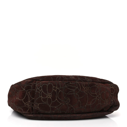 Chanel Suede Camellia Shoulder Bag Brown 4 of 9