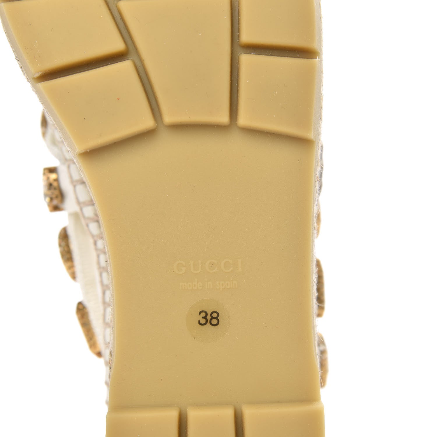 Gucci Canvas Crystal Embellished Platform Espadrilles 38 Great White 7 of 9