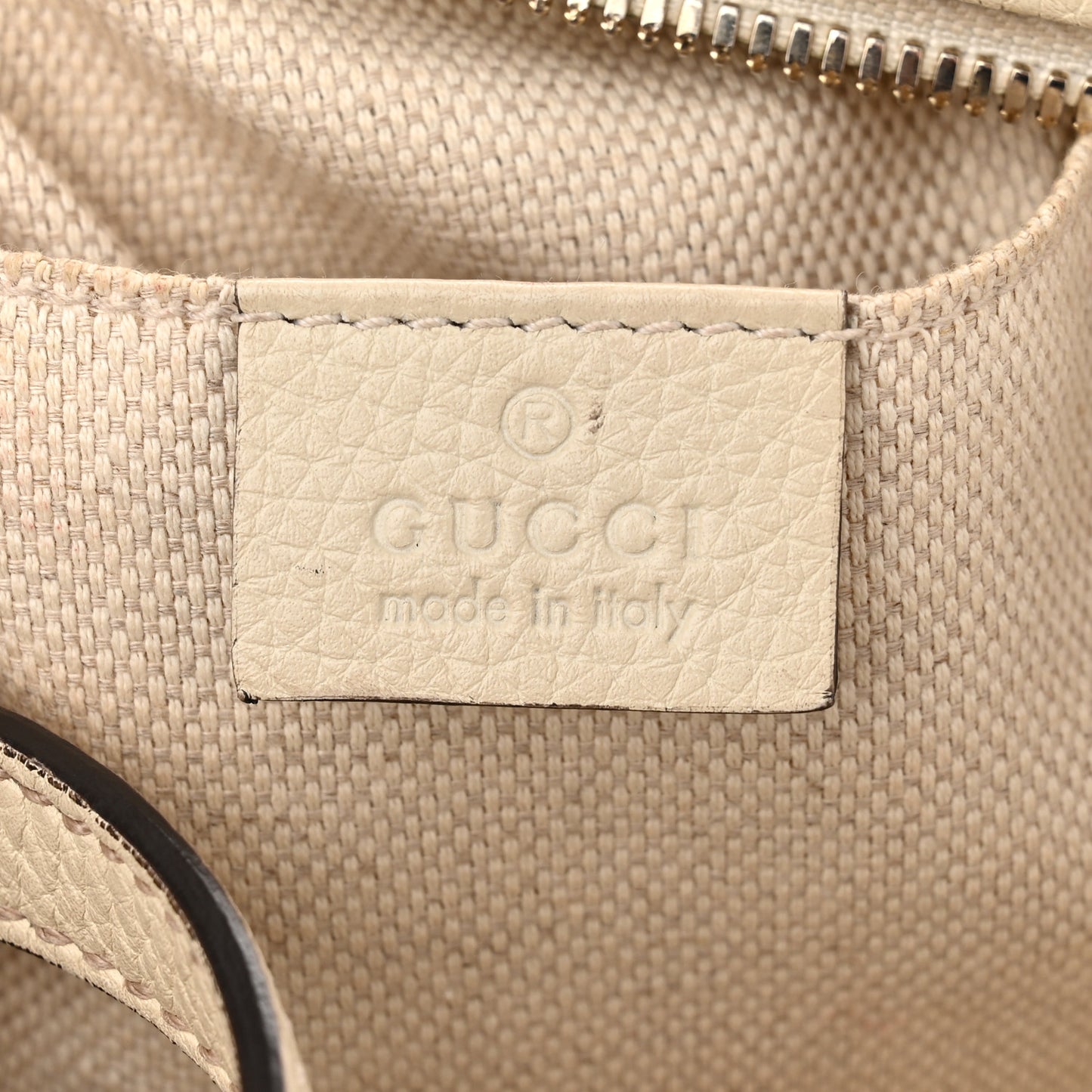 Pebbled Calfskin Small Soho Disco Bag Off White