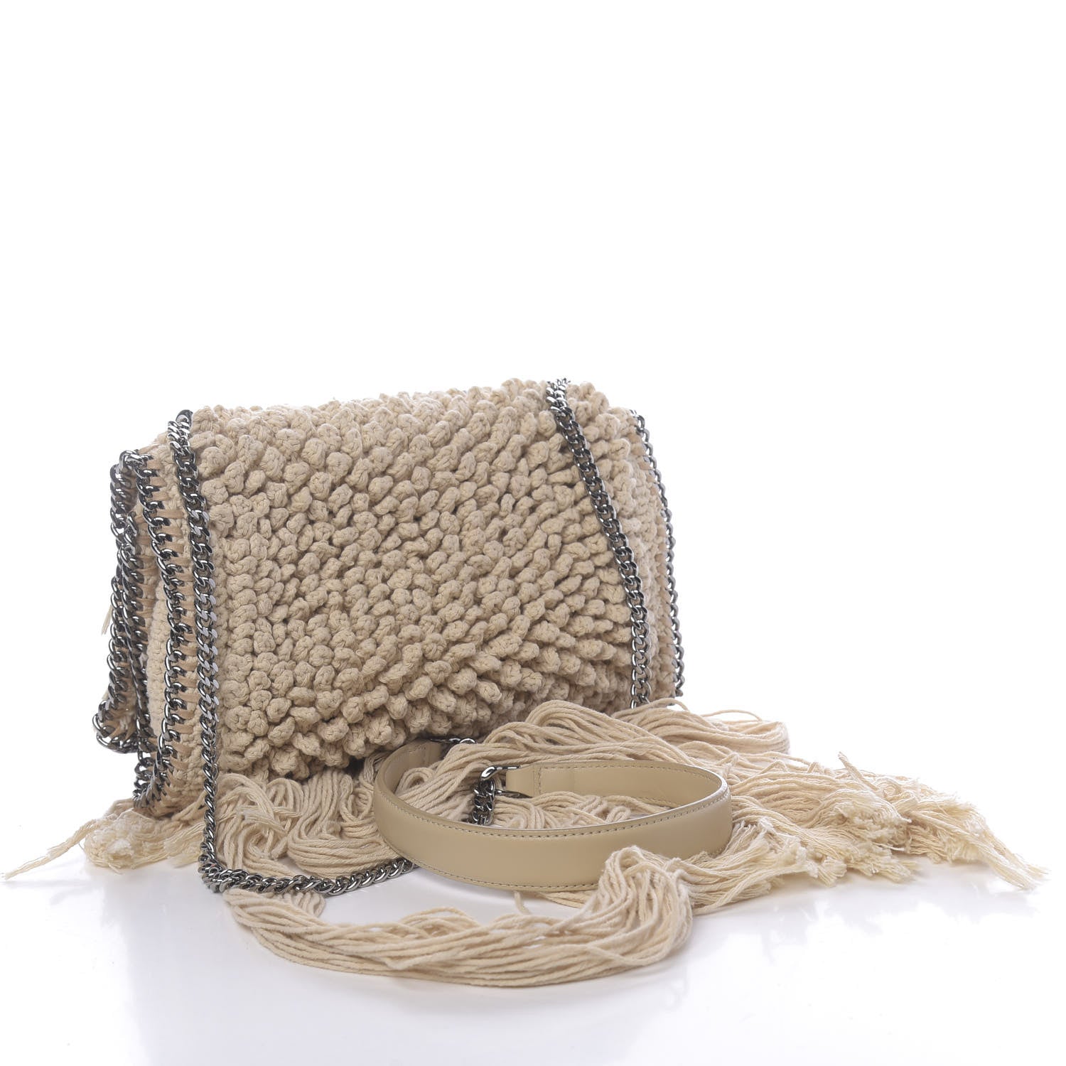 Stella McCartney Macrame Mini Falabella Shoulder Bag Egg White 4 of 11