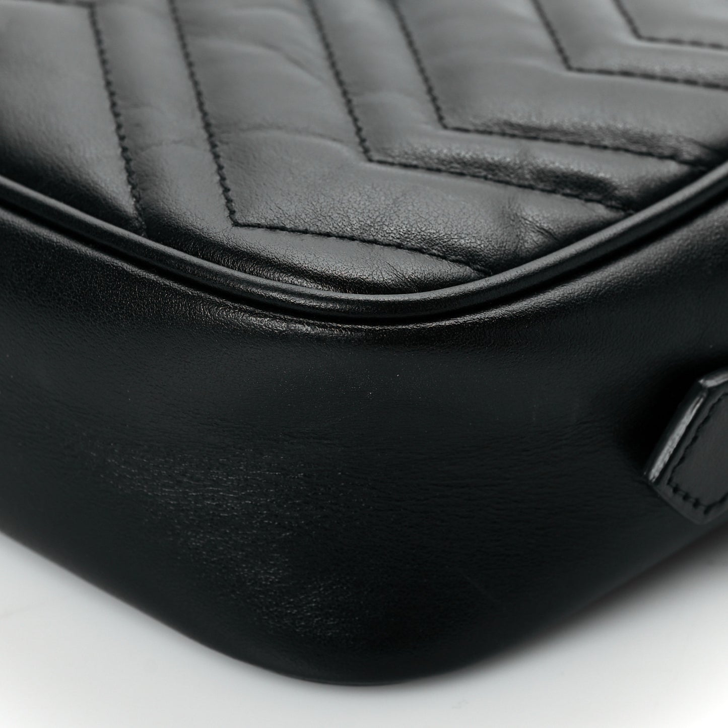Calfskin Matelasse Mini GG Marmont Chain Shoulder Bag Black