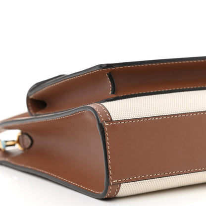 Burberry Canvas Smooth Calfskin Two Tone Mini Pocket Bag Natural Malt Brown 9 of 10