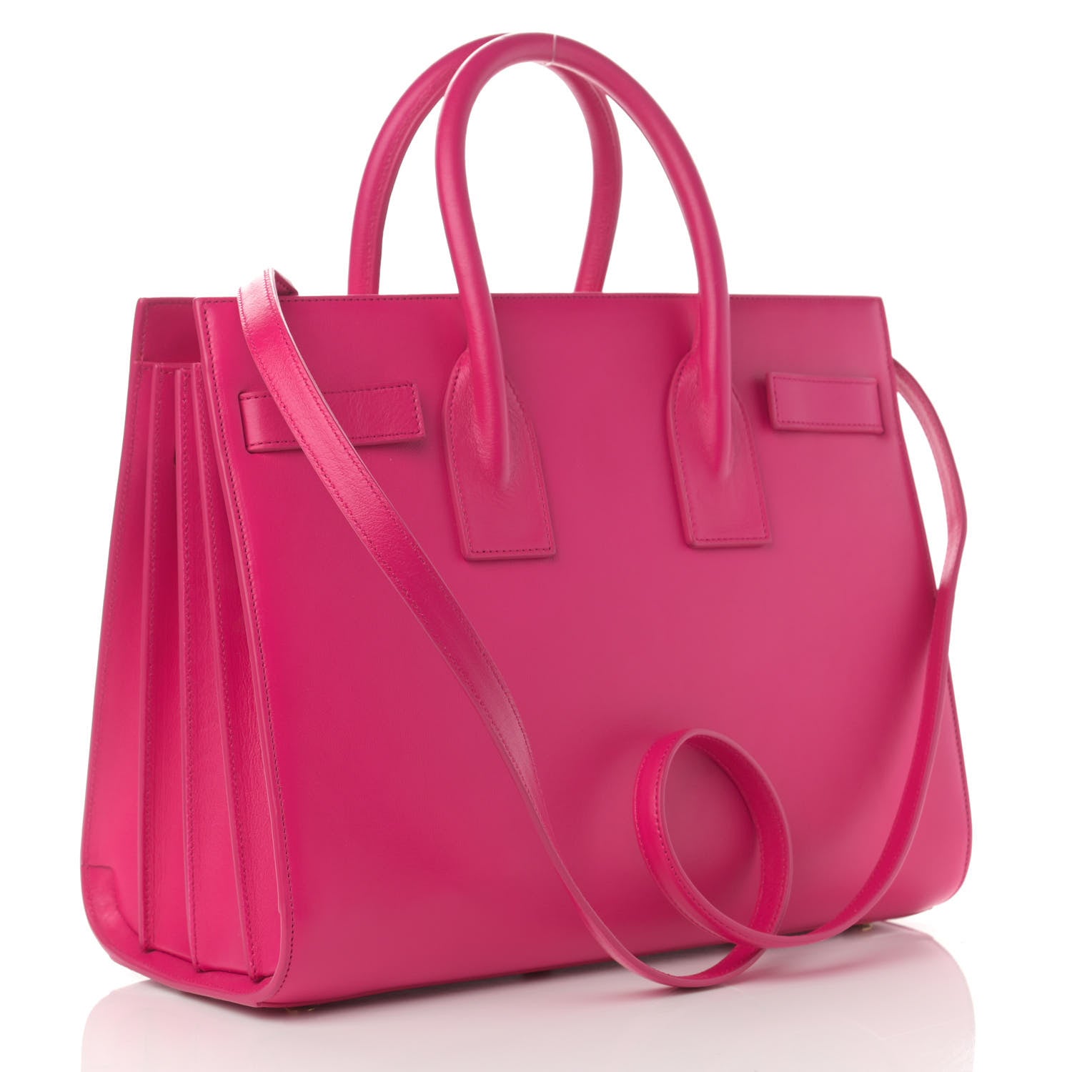 Saint Laurent Calfskin Small Sac De Jour Lipstick Fuchsia 3 of 10