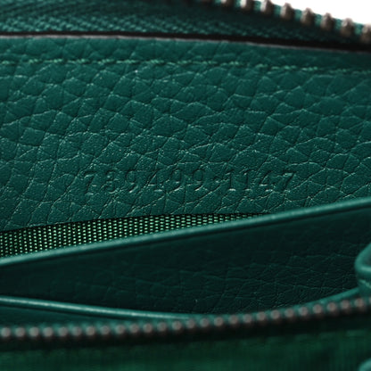 Gucci Piuma Calfskin Bamboo Double G Zip Around Wallet Emerald 7 of 8
