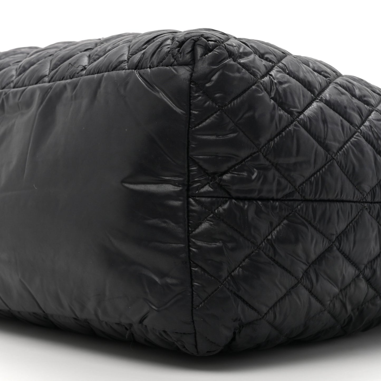 Nylon Quilted Large Coco Cocoon Tote Black