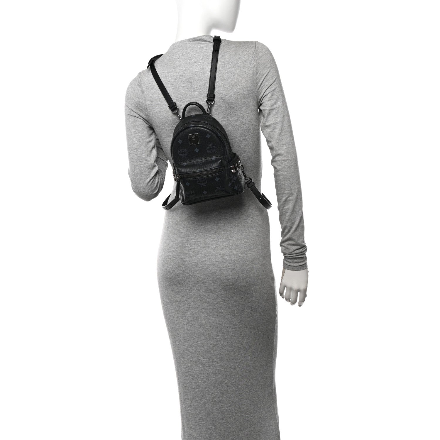 MCM Visetos Side Stud X-Mini Stark Bebe Boo Backpack Black 2 of 10