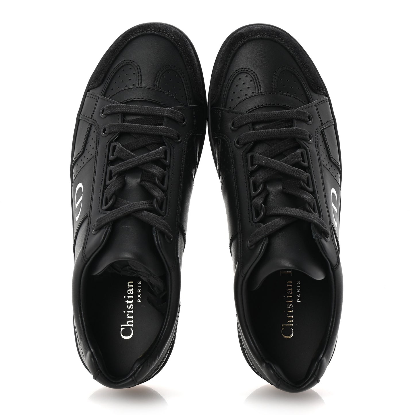 Calfskin Suede Logo Sneakers 36.5 Black