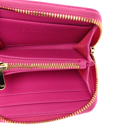 Christian Dior Lambskin Cannage Mini Lady Dior Zip Portemonnaie Rani Pink 5 of 9