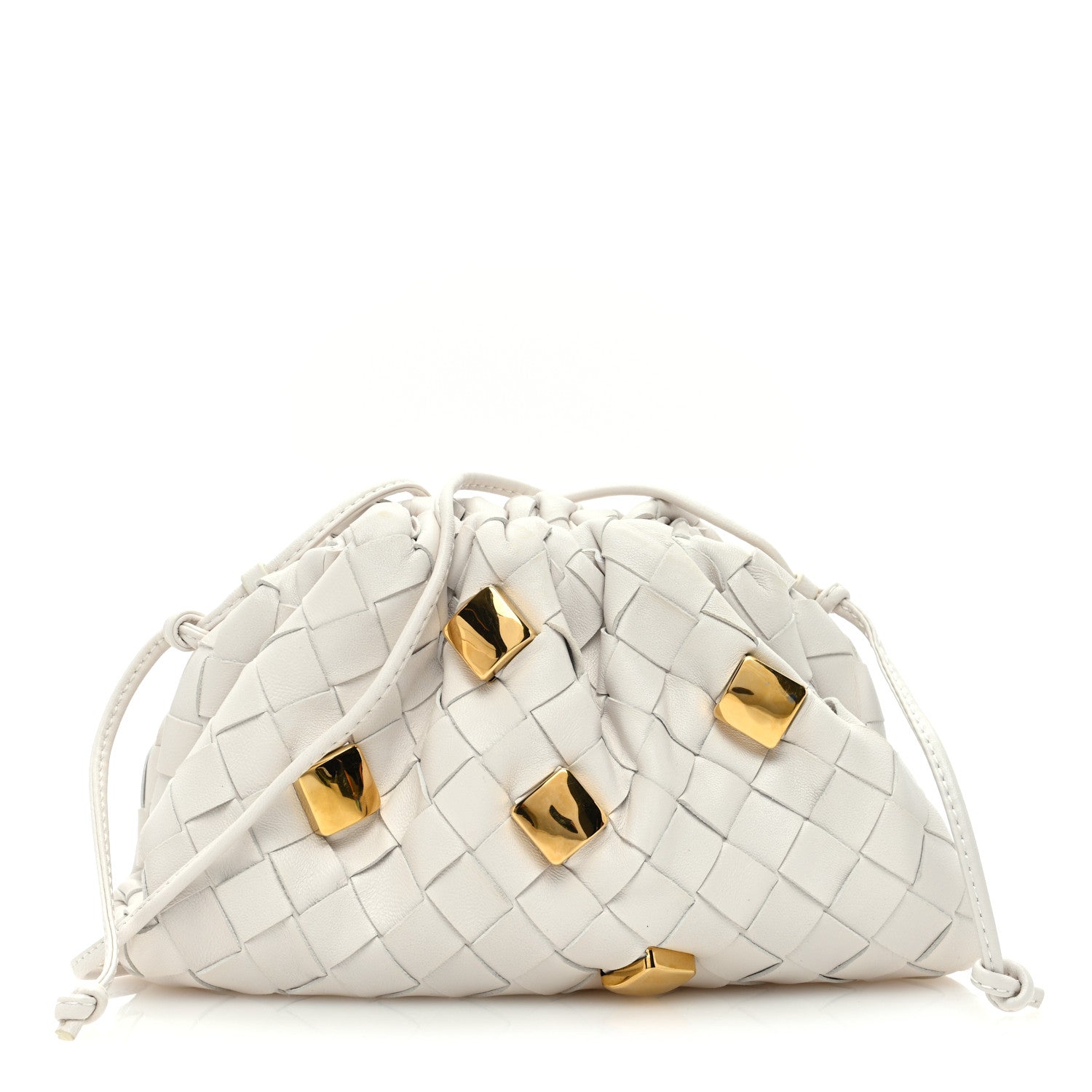 Bottega Veneta Nappa Intrecciato Studded The Mini Pouch Chalk 1 of 8