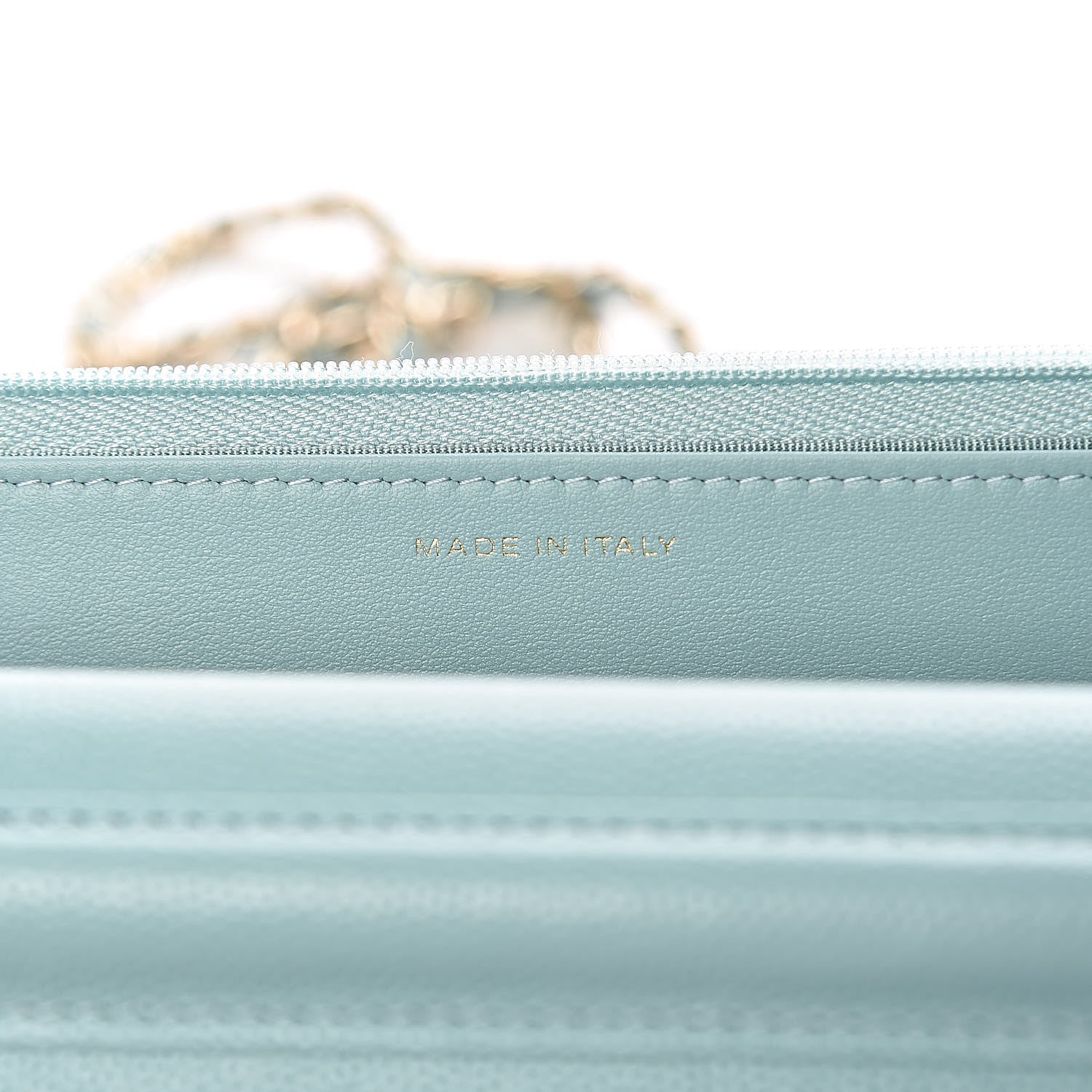 Chanel Caviar Quilted Wallet On Chain WOC Light Blue 7 of 12