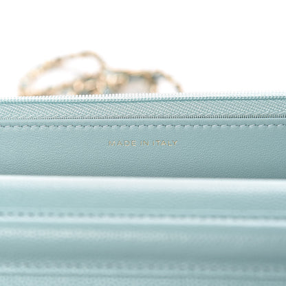 Chanel Caviar Quilted Wallet On Chain WOC Light Blue 7 of 12