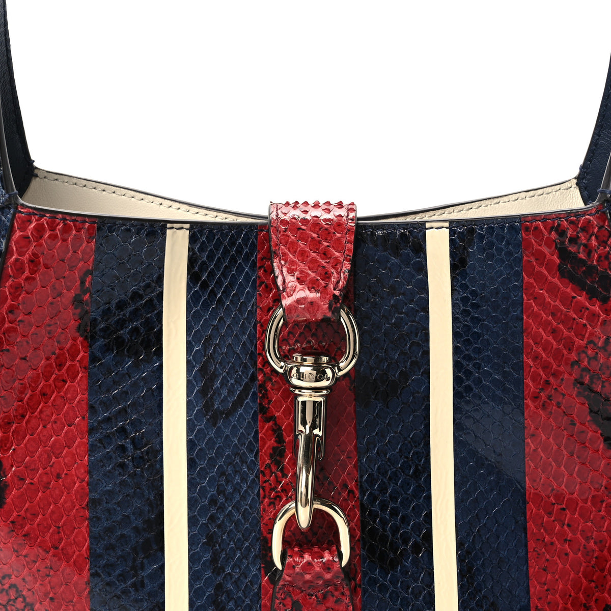 Snakeskin Web Small Jackie 1961 Hobo Rosso Ancora Blue