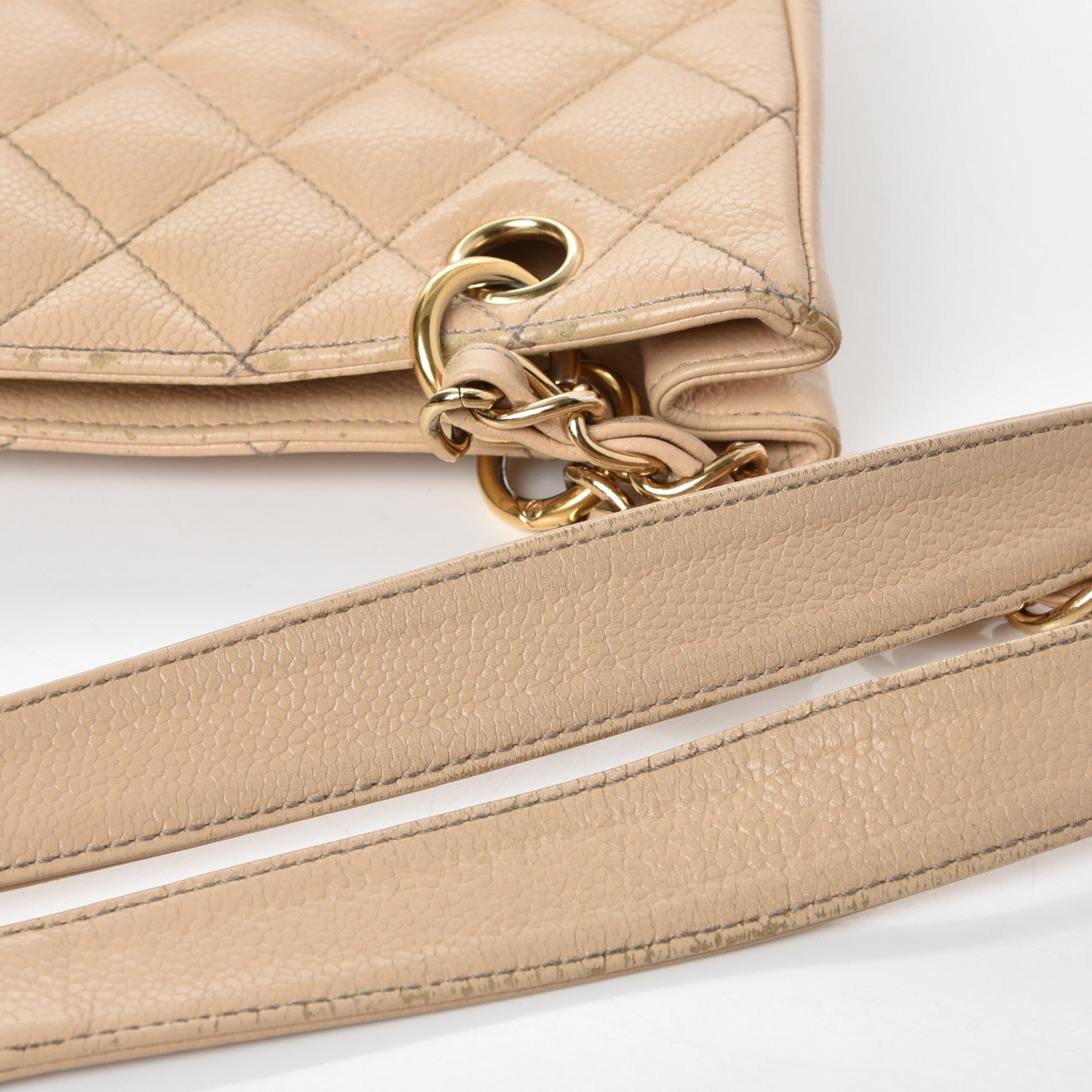 Chanel Caviar Quilted Petit Shopping Tote PST Beige Clair 9 of 16