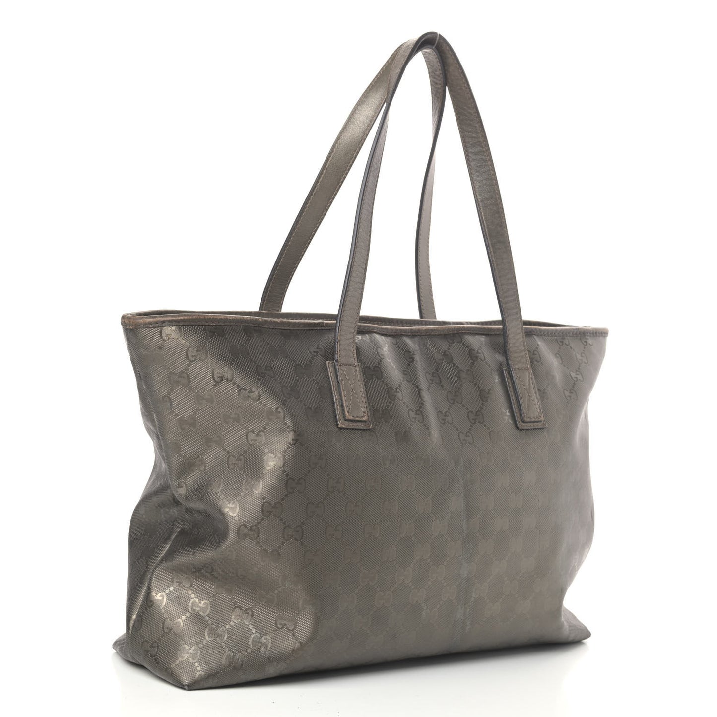 Imprime Monogram Medium Zippered Shopping Tote Pewter