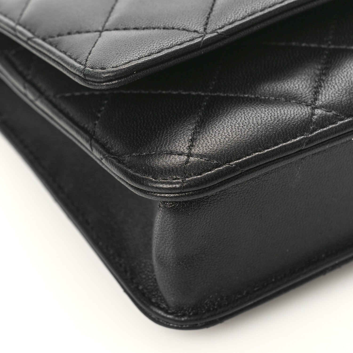 Chanel Lambskin Quilted Wallet On Chain WOC Black 7 of 10