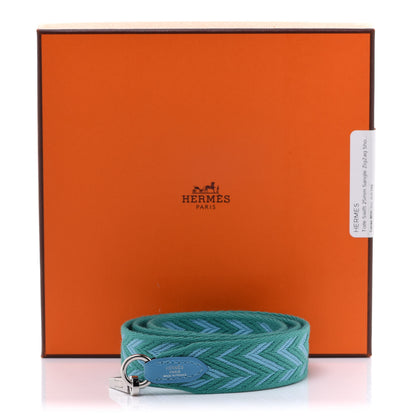 Hermes Toile Swift 25mm Sangle ZigZag Shoulder Strap Bleu Du Nord Vert Veronese 6 of 6