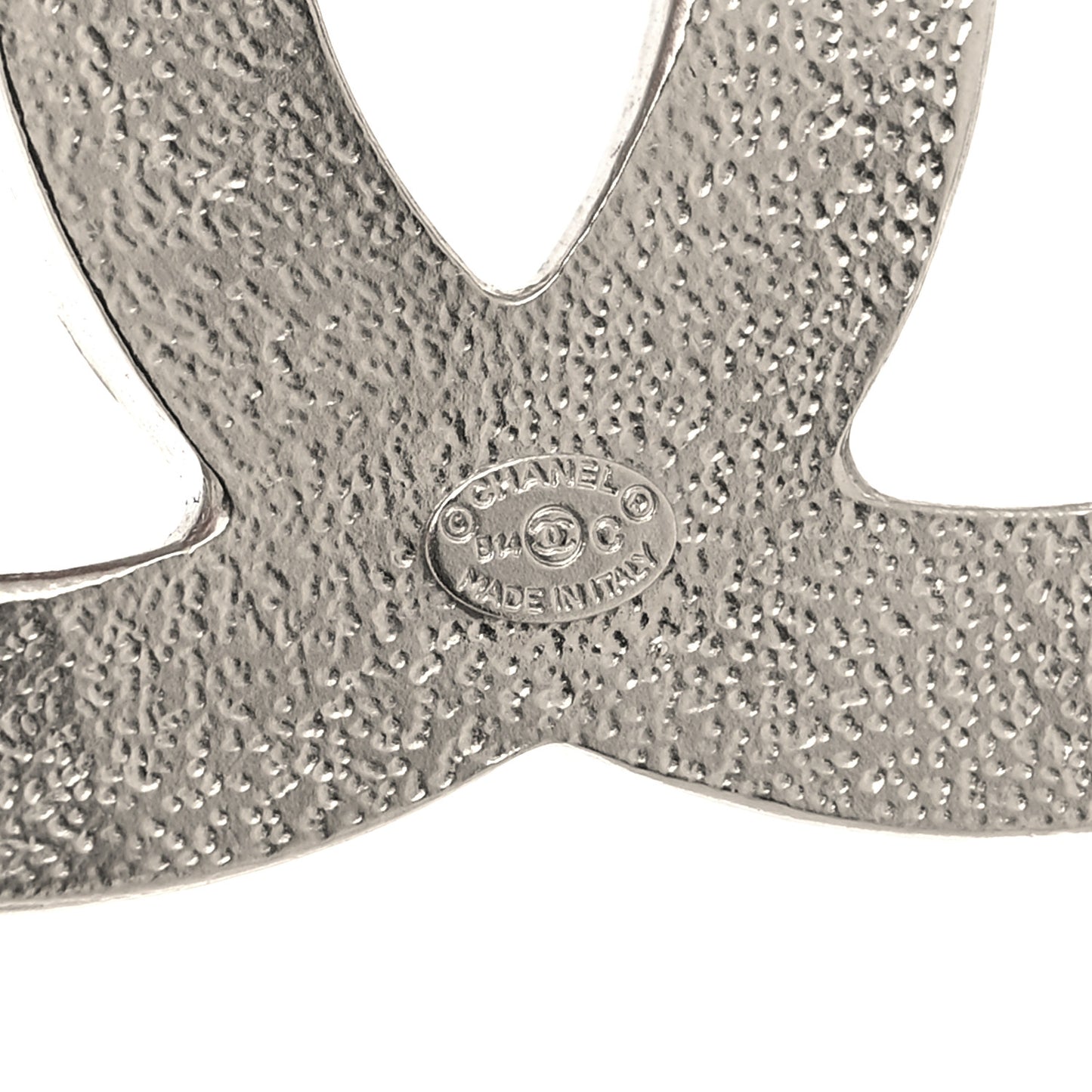 Baguette Round Crystal CC Brooch Silver