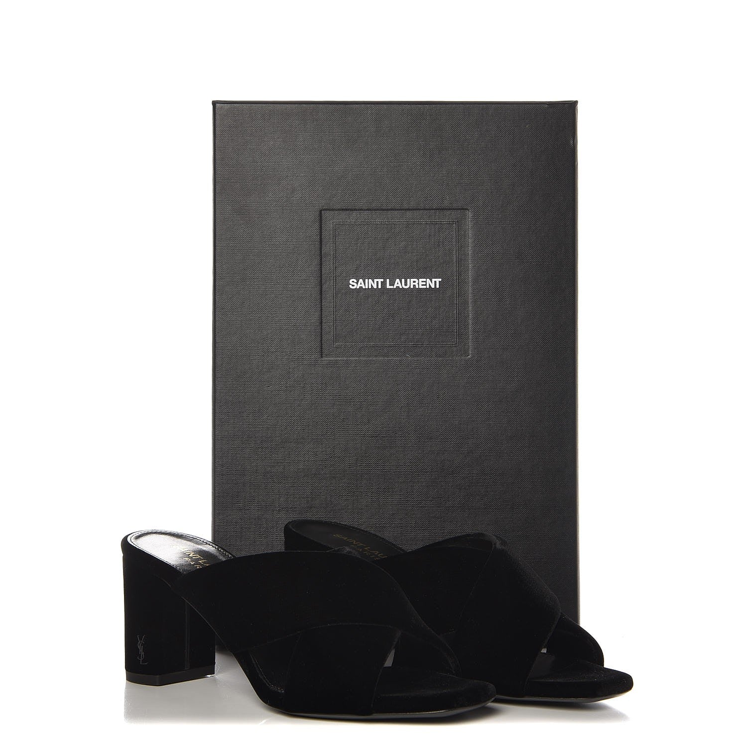 Saint Laurent Velvet LouLou Mules 36.5 Black 8 of 8