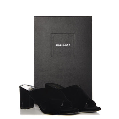 Saint Laurent Velvet LouLou Mules 36.5 Black 8 of 8