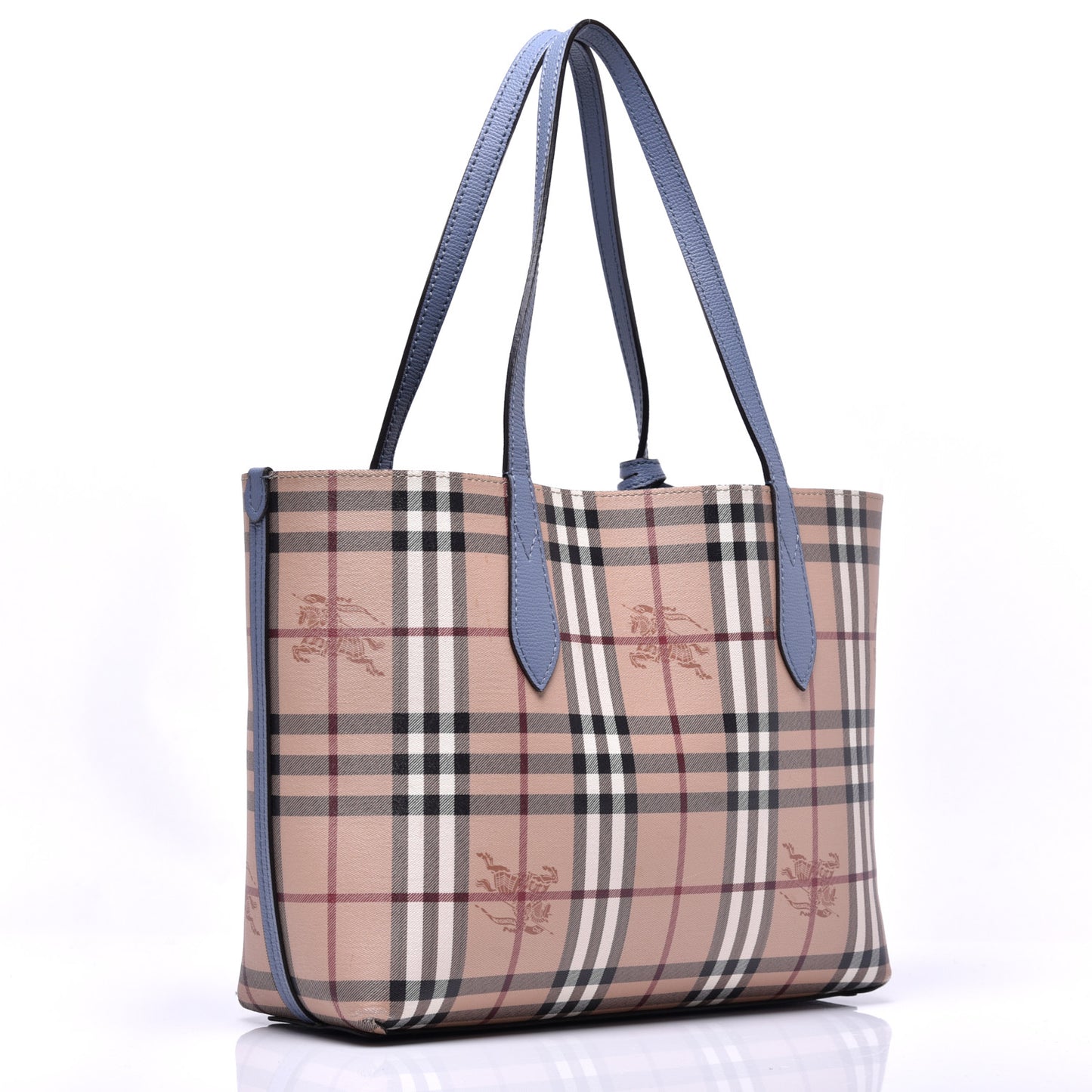 Calfskin Haymarket Check Medium Reversible Tote Blue