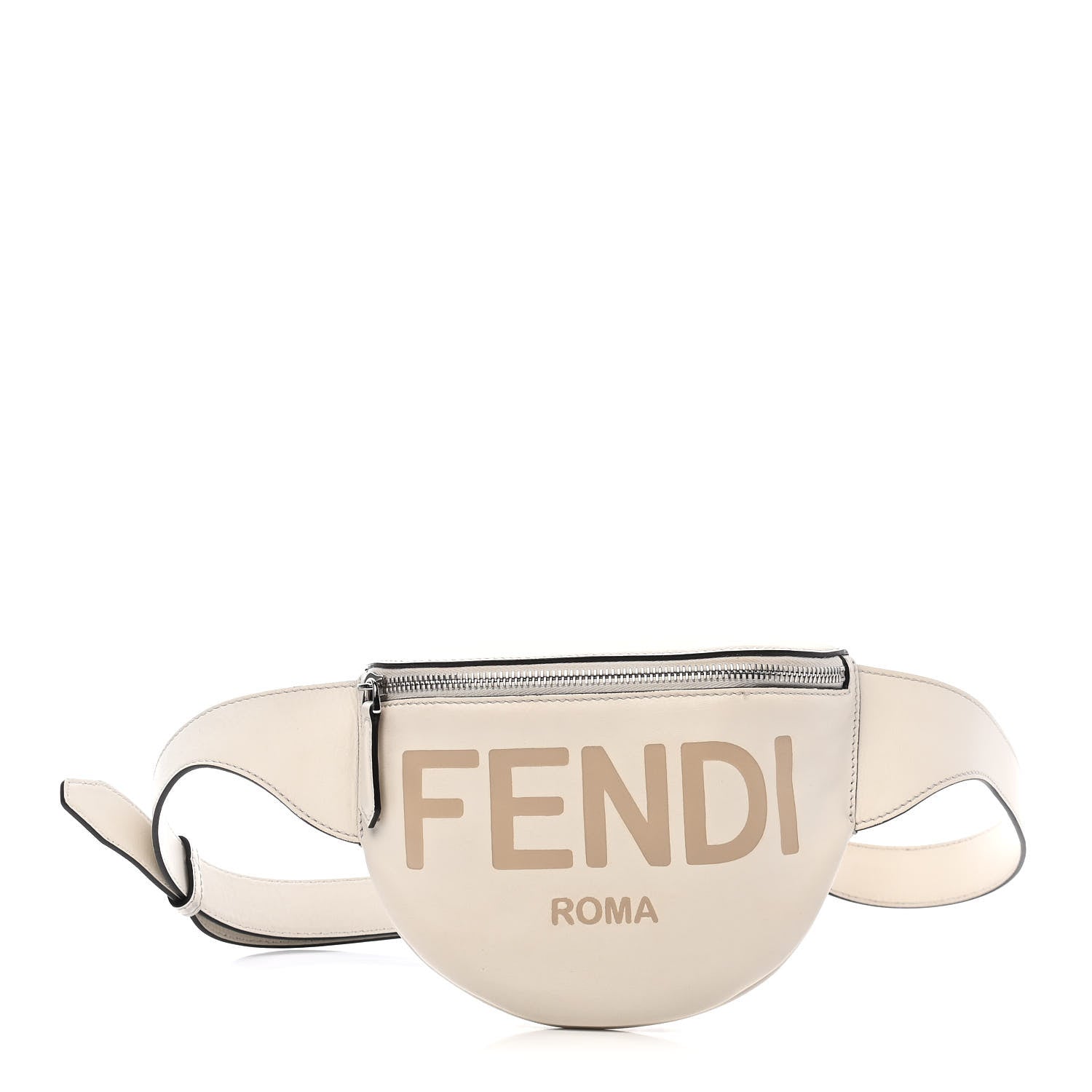 Fendi Vitello Grace Light Logo Embossed Small Belt Bag White Ice 1 of 9